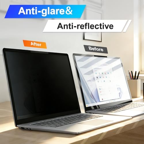 Magnetic Laptop Privacy Screen 14 Inch 16:9 Display, Removable Computer Screen Privacy Shield, Anti-Glare Blue Light Protector Compatible with Dell Hp Lenovo Acer Asus Samsung - Image 5