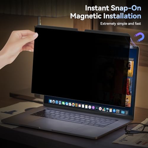Magnetic Privacy Screen Protector Compatible with MacBook Neo 13 Inch (2026, A18 Pro), Removable Anti Spy Blue Light Glare Shield Laptop Private Security Filter for 13in Mac Computer - Image 3