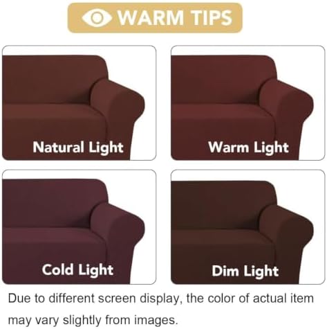 H.VERSAILTEX Stretch Couch Cover Loveseat Covers for 2 Cushion Couch Sofa Slipcover for Love Seat 1 Piece with Elastic Bottom, Checked Jacquard Fabric(Loveseat 58"-70" Wide, Burnt Brick) - Image 3