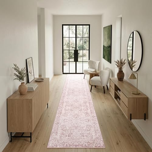 Rugxara 2x10 Pink Vintage Runner Rug for Hallways Kitchen - Image 3