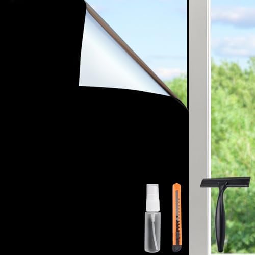 HIDBEA Mirror Blackout Window Film, 100% Light Blocking,35.4in x 6.5ft by HIDBEAWindowFilm