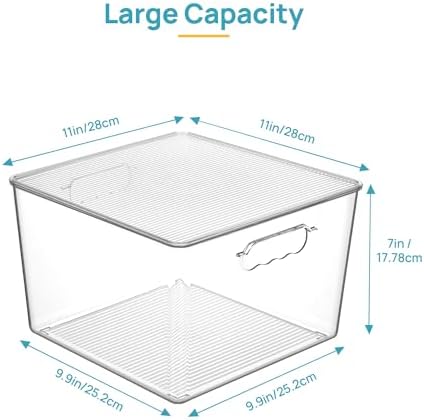 Vtopmart 8 Pack Extra Large Clear Stackable Storage Bins with Lids for Cube - Image 2