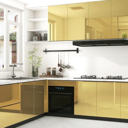 WESTICK 24"x394" Large Gold Heat Transfer Vinyl Roll Self Adhesive Flexible Gold Permanent Vinyl Wallpaper Peel and Stick Golden Contact Paper for DIY Art Crafts Home Decoration Cabinets Countertops - Image 7