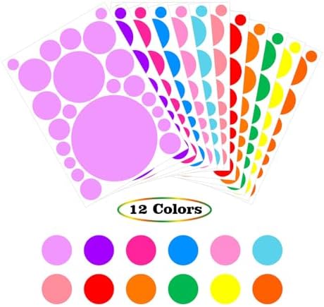 264 PCS Colorful Peel & Stick Polka Dot Vinyl Wall Decals Set | 12 sheets circle wall stickers, 8 sizes(0.8–6 in), 12 colors, decor for kids room, nursery, classroom, playroom & diy spaces - Image 3