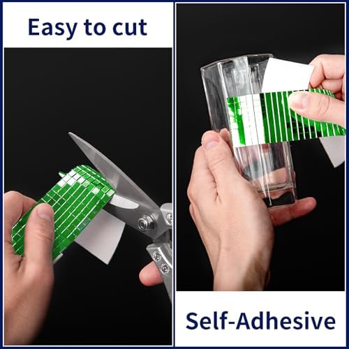Art3dwallpanels Mirror Mosaic Disco Tiles Self Adhesive Glass, Green - Image 3
