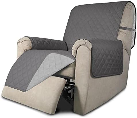 Easy-Going Recliner Chair Slipcover Reversible Sofa Cover Water Resistant Couch Cover Furniture Protector with Elastic Straps for Pets Dog (Recliner 22 inch, Gray/Light Gray) by Easy-Going