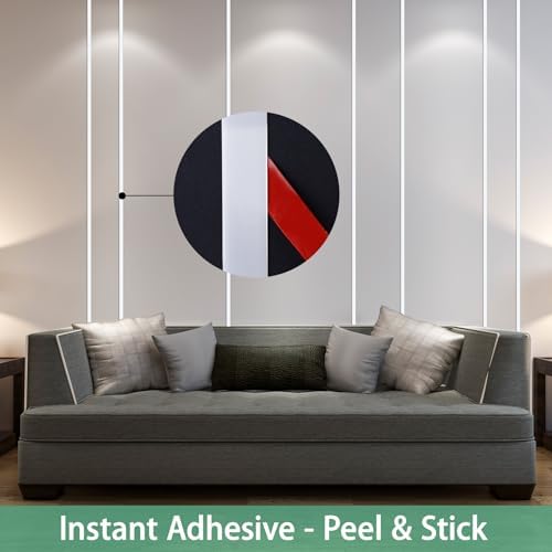 Gaahing 196.8" x 0.5" Shiny White Molding & Wall Trim, Flexible Peel and Stick Decorative Strip for Tile, Mirror, Ceiling, Floor, Panel, Cabinet - Image 4