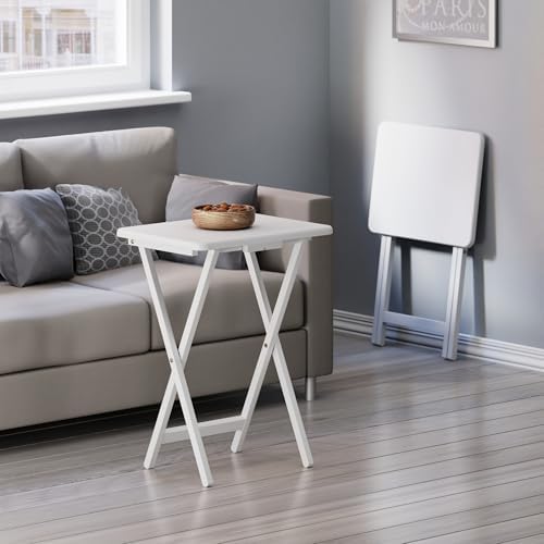 Winsome Alex Set of 2 Foldable Snack Tables, White - Image 2