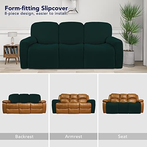 PureFit Super Stretch 3 Seats Recliner Sofa Couch Cover with Pocket - Image 4