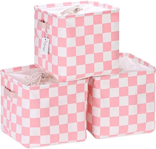 Hinwo Collapsible Canvas Storage Cubes with Handles, 11-Inch, 3-Pack by Hinwo