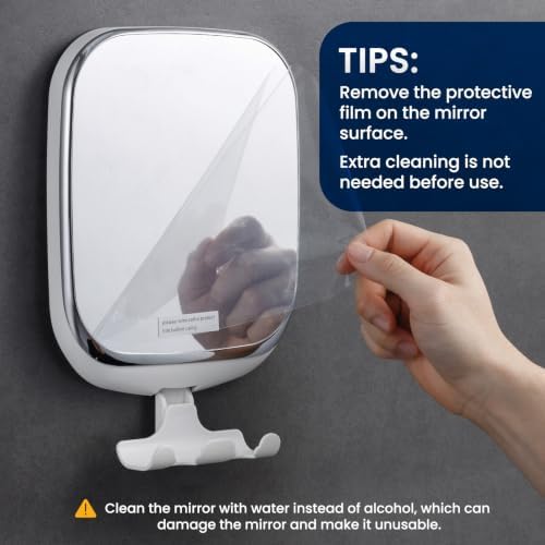 TAILI Shower Mirror Fogless for Shaving,Fogless Mirror Suction Wall Mounted - Image 7