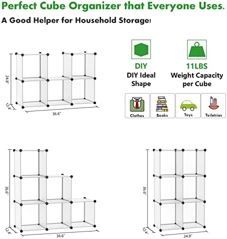 C&AHOME 6-Cube Storage Organizer Cube Shelf Closet Storage Bookcase, White - Image 2