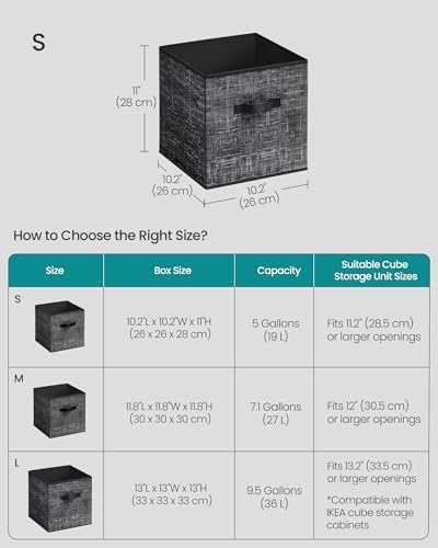 SONGMICS Storage Cubes, Set of 10, 11-Inch Foldable Closet Organizers - Image 5
