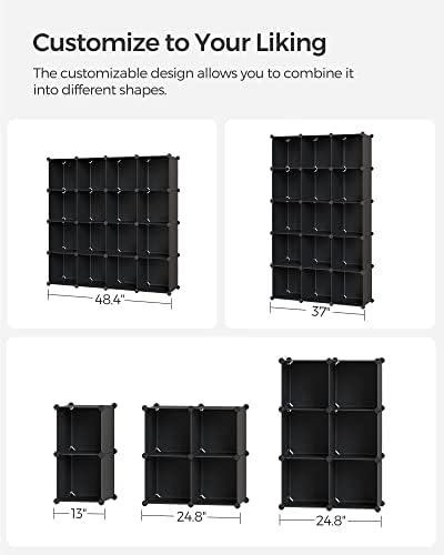 SONGMICS 16 Cube Storage Organizer，Plastic stackable cube shelf - Image 6
