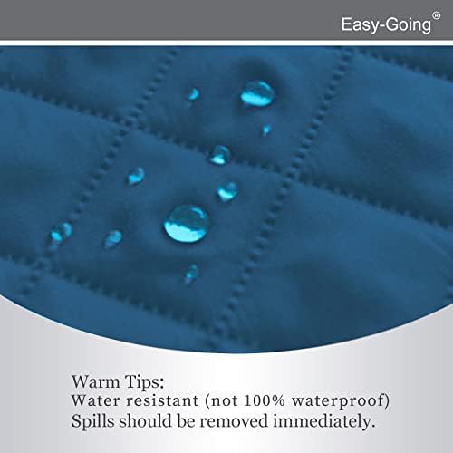 Easy-Going Recliner Chair Slipcover Reversible Sofa Cover Water Resistant Couch Cover Furniture Protector with Elastic Straps for Pets Dog (Recliner 22 inch, Peacock Blue/Beige) - Image 4