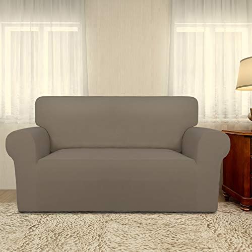 PureFit Stretch Loveseat Covers Fleece Couch Covers for SofaNatural - Image 2