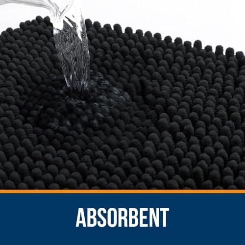 OLANLY Toilet Rugs U-Shaped 24x24, Soft Absorbent Chenille Contour Rugs - Image 4