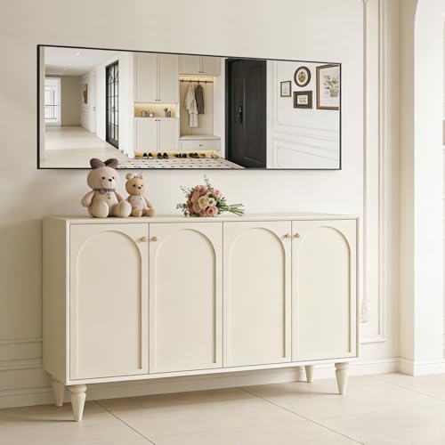 51x16 Inch Full Length Mirror Over the Door Hang or Wall Mounted Black - Image 7