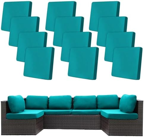12 Pcs Outdoor Cushion Covers, Patio Sofa Cushion Covers Replacement by BIETYONE