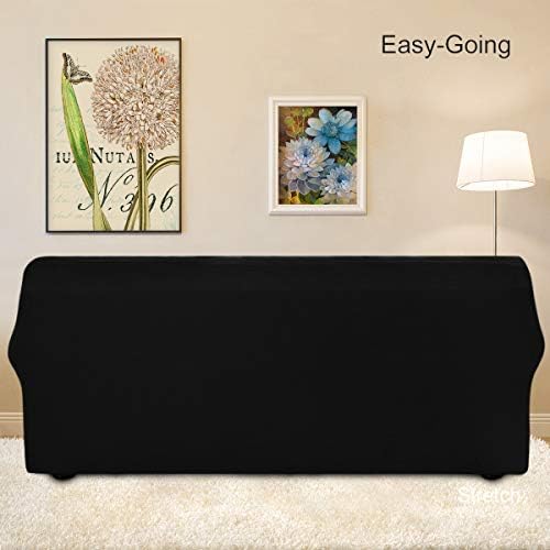 Easy-Going Stretch Couch Covers for Sofa Washable Large Black - Image 4