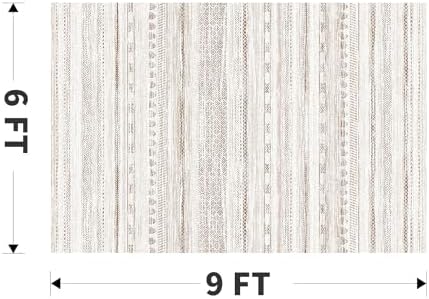 6x9 Area Rugs for Living Room Machine Washable Rug Distressed Indoor Carpet Neutral Moroccan Boho Rug Ultra Soft Area Rug for Bedroom Dining Room Playroom Office, Brown - Image 2