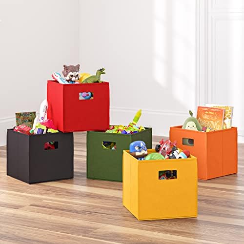 RiverRidge Folding Storage Bins - 4-pack of 10in Tall Black Cubes - Image 2