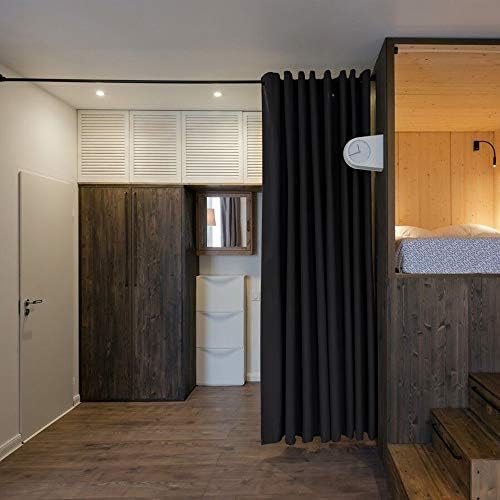 NICETOWN Room Separating Divider, Room Divider Curtains Screen Partition, Function Thermal Blackout Patio Door Curtain Panel, Sliding Door Insulated Curtain, Black, 8.3ft Wide x 8ft Long - Image 5