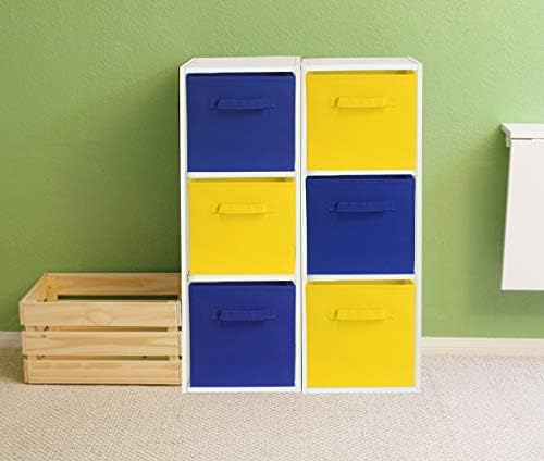 Simple Houseware 11-Inch Foldable Cube Storage Bins, Yellow, 6-Pack - Image 5