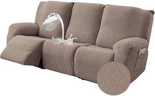 Gennia Waterproof Recliner Sofa Cover,3 Seat Couch Cover,Taupe by Genina