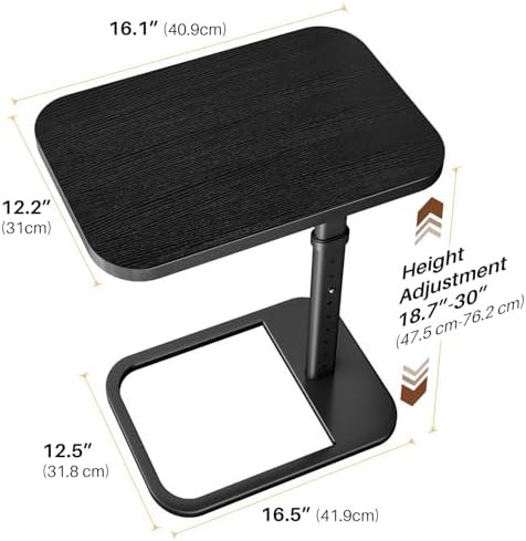 Adjustable Height TV Tray Table for Couch, Flip-Top Design - Image 2