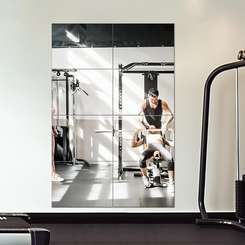 Delma Frameless Mirror Tiles 16"x12"x8 Pcs Wall Mounted by Delma