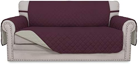 Easy-Going Reversible Couch Cover, 2 Cushion Sofa, Wine/Beige by Easy-Going