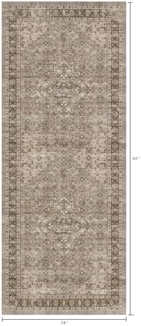 Washable Runner Rug 2x5, Vintage Non Slip Hallway Rug - Image 2