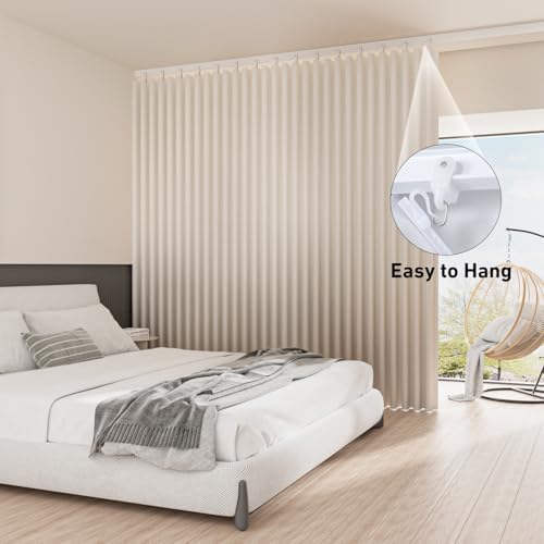 Ceiling Mount Room Divider Curtains,Track Sets for Room Separation,Beige - Image 4