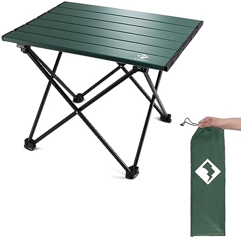VILLEY Portable Camping Side Table, Ultralight Aluminum Folding Beach Table by VILLEY
