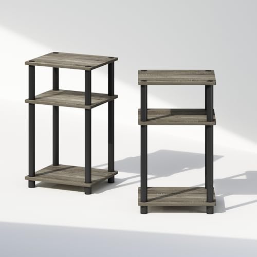 Furinno JUST Set of 2 Toolless 3-Tier Night Stand, French Oak - Image 5