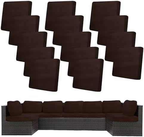 14 Pcs Outdoor Cushion Covers, Patio Sofa Cushion Covers Replacement by BIETYONE