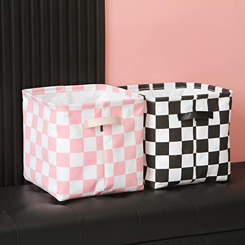 Hinwo Collapsible Canvas Storage Cubes with Handles, 11-Inch, 3-Pack - Image 3
