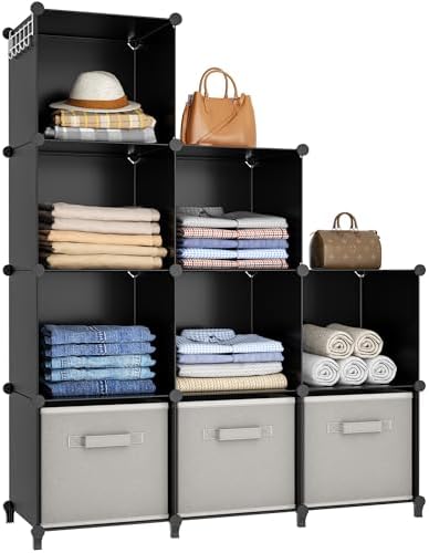 HOMIDEC Closet Organizers and Storage, 9 Cube Storage Organizer, Black by DecorateYourHome