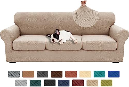 XINEAGE 3-Piece Stretch X-Large Sofa Cover, Washable Couch Covers for Dog by XINEAGE