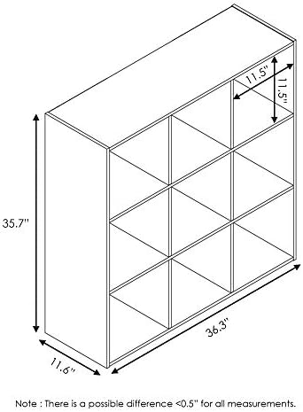 Furinno Pelli Cubic Storage Cabinet, 3x3, Espresso - Image 3