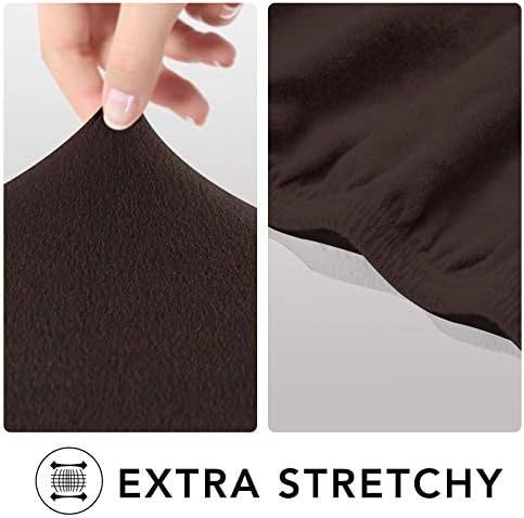 PureFit Stretch Couch Covers for Sofa 4 Seater Slipcovers Chocolate - Image 4