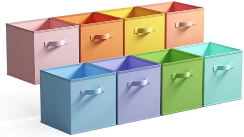 GRANNY SAYS 13 Inch Cube Storage Bins, Pastel Color, 8-Pack by GRANNYSAYS