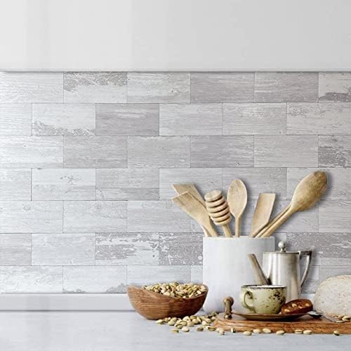 AULIGET 100 Piece Peel and Stick Backsplash PVC Tile, 3 Inch x 6 Inch White Birch Stick on Wall Tiles for Backsplash Kitchen, Bathroom, Laundry Room, Camper, Fireplace - Image 4