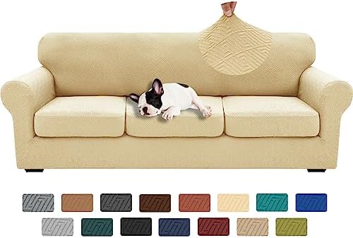 XINEAGE 3-Piece Stretch X-Large Sofa Cover, Washable Couch Covers for Dog by XINEAGE