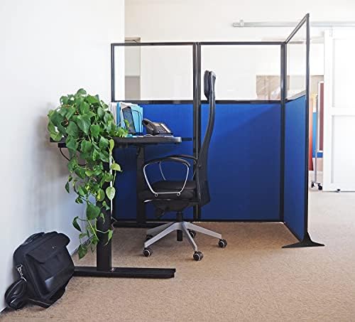 Versare Workstation Partition | Portable Wall Divider | Modern Office Cubicle | Free Standing Privacy Screen | Flexible Work Space | 66" x 70" Mocha Fabric Panels - Image 5