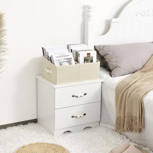 DIMJ Closet Storage Bins, 6 Pack Storage Baskets for Shelves, Foldable Shelf Organizer with Handle, Linen Closet Organizers and Storage for Clothes, Toys, Towel, Books (Beige), - Image 5