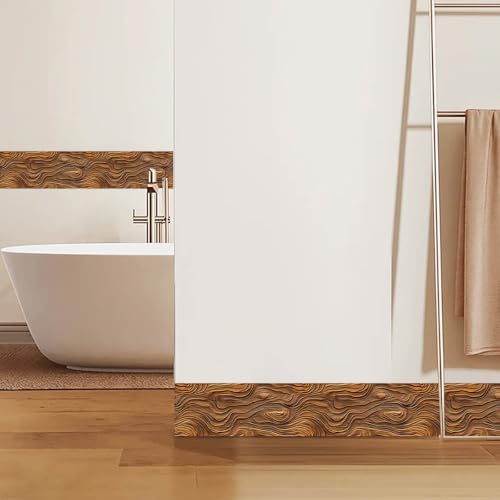 IVN Wallpaper Border Peel and Stick Wall Rustic Wood Grain 4x196 Inch - Image 5