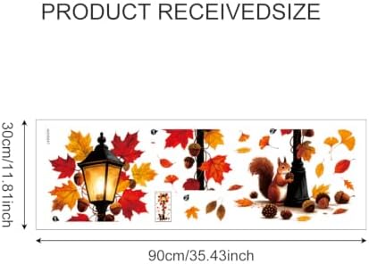Autumn Lantern Squirrel Wall Decals Peel and Stick Fall Wall Stickers, Woodland Animal Removable Vinyl Wall Decor, Rustic Nature Wall Art for Bedroom Living Room Nursery Farmhouse Home Decorations - Image 2