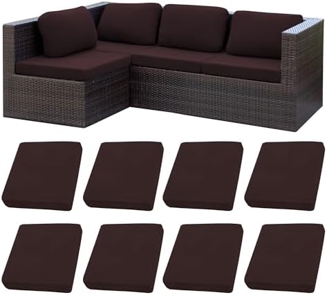8 Pcs Outdoor Cushion Covers, Patio Sofa Cushion Covers Replacement by BIETYONE